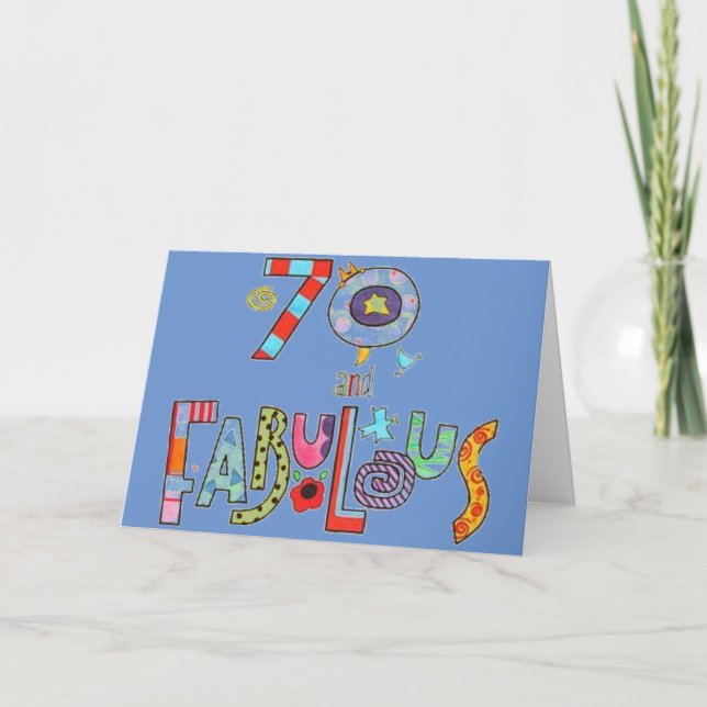 Glücklicher 70. Geburtstag fabelhaft bei 70 Karte (Vorderseite)
