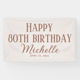 Glücklicher 80. Geburtstag in Pink Terrakotta Banner