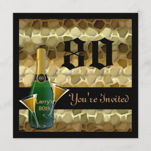 GLÜCKLICHER 80. Geburtstag POPULAR Party Einladung