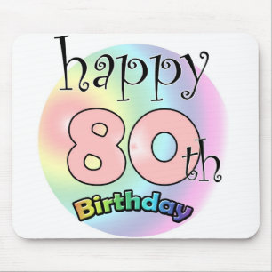 Glücklicher 80. Geburtstag (Rose) Mousepad