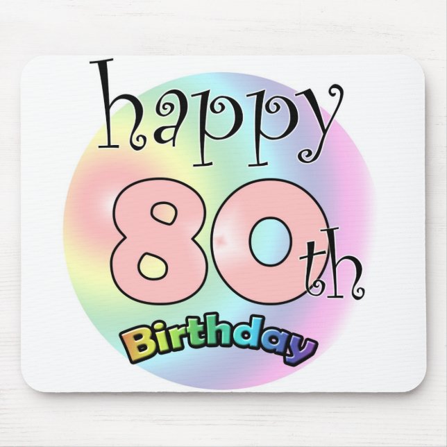 Glücklicher 80. Geburtstag (Rose) Mousepad (Vorne)