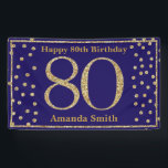 Glücklicher 80. Geburtstagsbanner Navy Blue Gold G Banner<br><div class="desc">Happy 80. Geburtstag Banner Navy Blue und Gold Glitzer Confetti. Printable Digital. Für weitere Anpassungen klicken Sie bitte auf die Schaltfläche "Anpassen" und verwenden Sie unser Designwerkzeug,  um diese Vorlage zu ändern.</div>