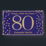 Glücklicher 80. Geburtstagsbanner Navy Blue Gold G Banner<br><div class="desc">Happy 80. Geburtstag Banner Navy Blue und Gold Glitzer Confetti. Printable Digital. Für weitere Anpassungen klicken Sie bitte auf die Schaltfläche "Anpassen" und verwenden Sie unser Designwerkzeug,  um diese Vorlage zu ändern.</div>