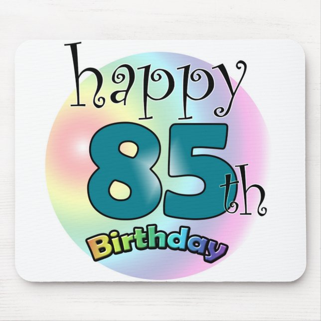 Glücklicher 85. Geburtstag (blauw) Mousepad (Vorne)