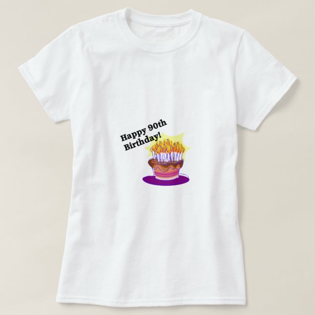 Glücklicher 90. Geburtstag! T-Shirt (Design vorne)
