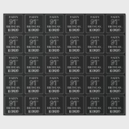 GLÜCKLICHER 91. GEBURTSTAG; Art-Déco-Stil mit Indi Geschenkpapier