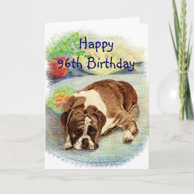 Glücklicher 96. Geburtstag erhalten aufgeregten Karte (Vorderseite)
