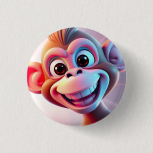 Glücklicher Affe Dschungel Vibes Button