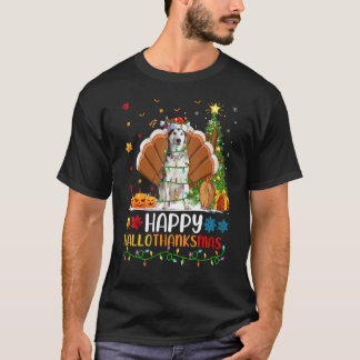 Glücklicher Alaskan Malamute Hund Hellothanksmas T-Shirt