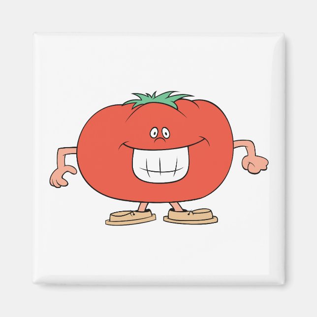 glücklicher alberner Cartoon Magnet (Vorne)