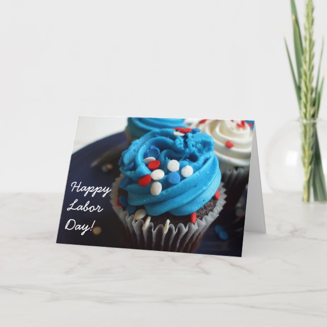 Glücklicher Arbeitstag Cupcakes Grußkarte Karte (Vorderseite)
