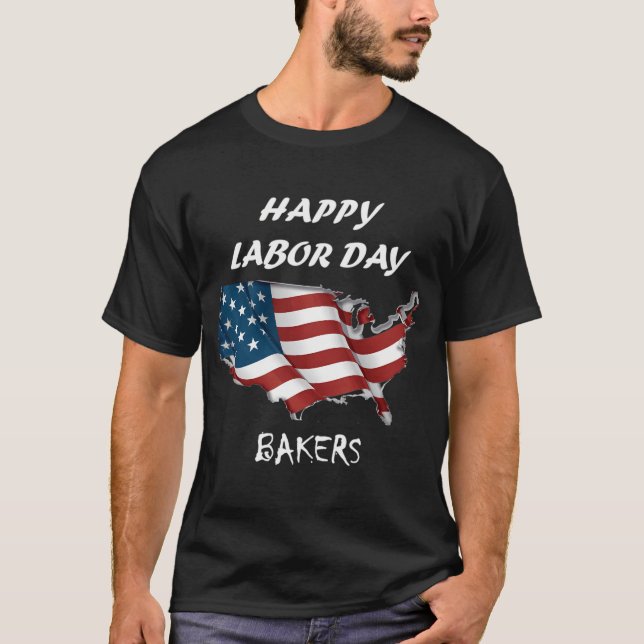 Glücklicher Arbeitstag für Bäcker T-Shirt (Vorderseite)