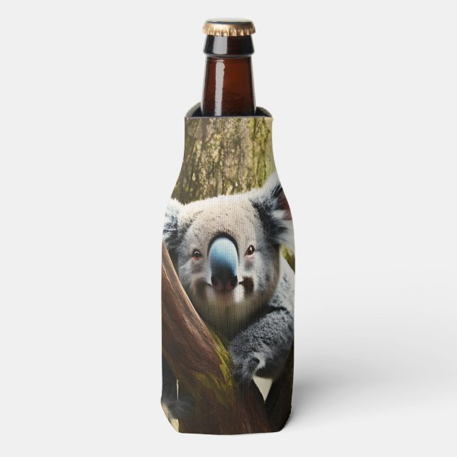 Glücklicher australischer Koala-Bär in Tree, Flasc Flaschenkühler (Flaschenvorderseite)