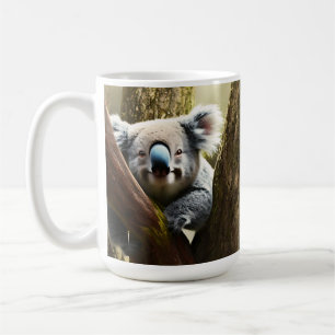 Glücklicher australischer Koala-Bär in Tree, Kaffe Kaffeetasse