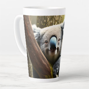 Glücklicher australischer Koala-Bär in Tree, Latte Milchtasse