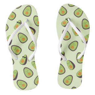 Glücklicher Avocados Kawaii Erwachsener drehen Flip Flops