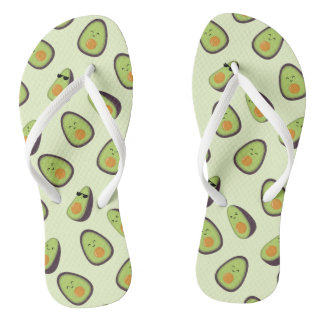 Glücklicher Avocados Kawaii Erwachsener drehen Flip Flops