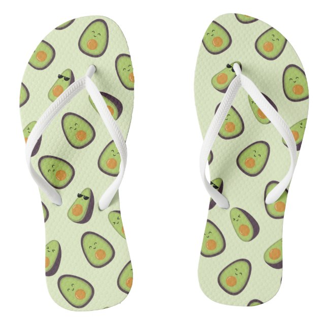 Glücklicher Avocados Kawaii Erwachsener drehen Flip Flops (Fußbett)