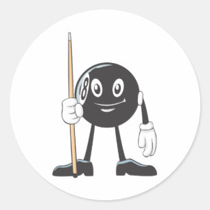 Glücklicher Ball des Billard-acht Runder Aufkleber