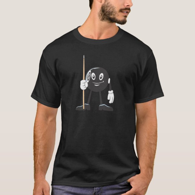 Glücklicher Ball des Billard-acht T-Shirt (Vorderseite)