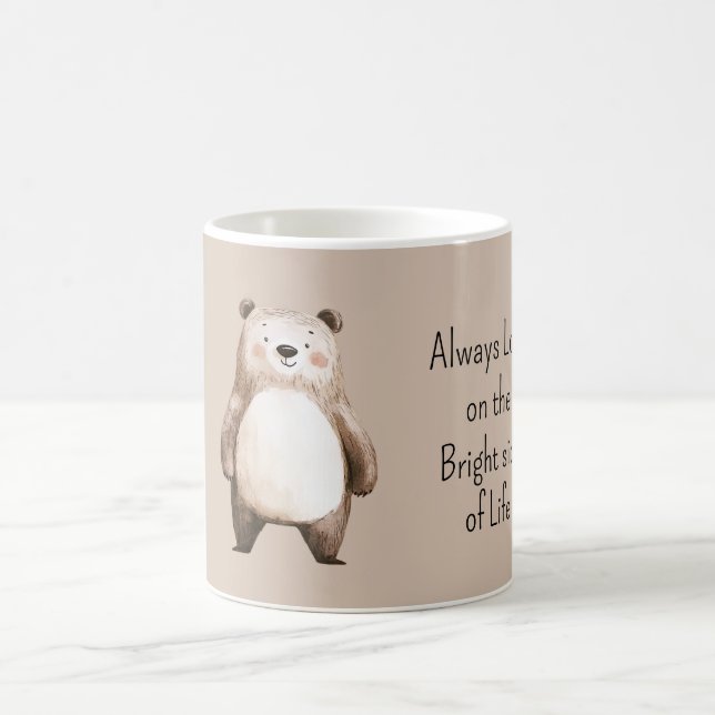 Glücklicher Bär Lichtblick des Lebens Kaffeetasse (Mittel)