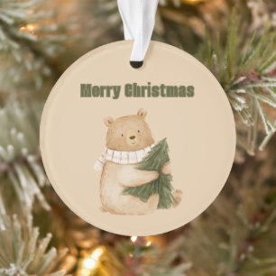 Glücklicher Bär Weihnachtsbaum Schneeflocke Ornament