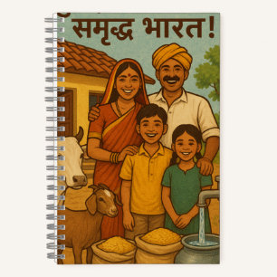 Glücklicher Bauer, Wohlhabendes Indien Notizbuch