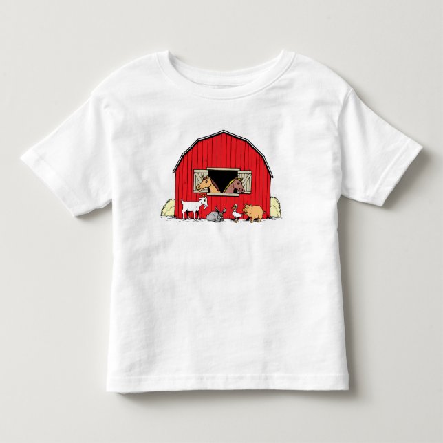 Glücklicher Bauernhofbarnyard-Tier-Kleinkind-T - Kleinkind T-shirt (Vorderseite)