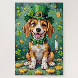 Glücklicher Beagle zum St. Patrick’s Day