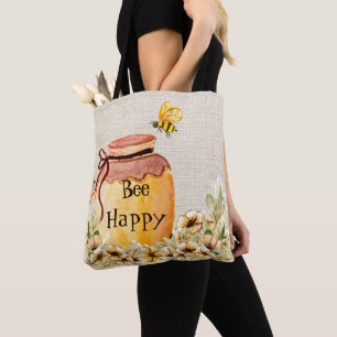 Glücklicher Bienen Honigtopf  Tasche