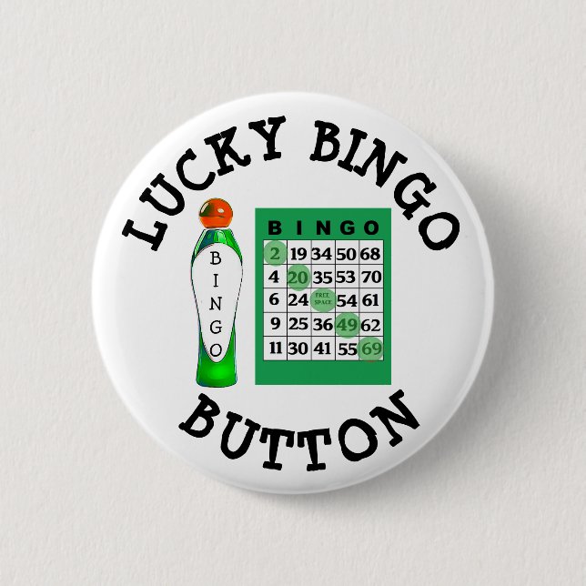 Glücklicher BINGO Knopf-Green Card-Knopf Button (Vorderseite)