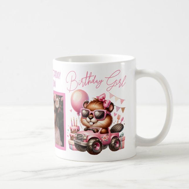 GLÜCKLICHER BIRTHDAY MÄDCHEN PINK BIAVER PERSONALI KAFFEETASSE (Rechts)