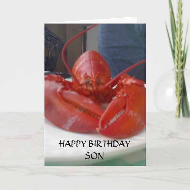 GLÜCKLICHER BIRTHDAY SON (Sprecher Lobster) Karte (Vorderseite)