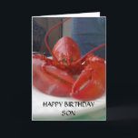 GLÜCKLICHER BIRTHDAY SON (Sprecher Lobster) Karte<br><div class="desc">Schicken Sie diesen TALKING LOBSTER an Ihren Sohn für seinen besonderen Tag und lass ihm wissen,  dass Sie an ihn denken und wirklich hoffen,  dass er seinen Tag genießt.</div>