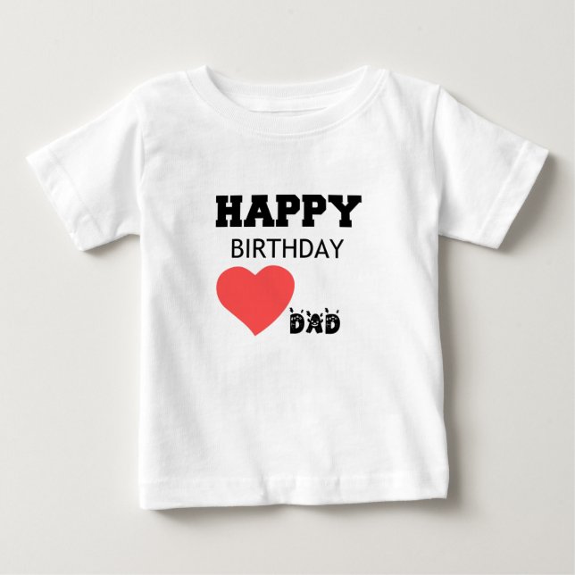 GLÜCKLICHER BIRTHTAGES VATER BABY T-SHIRT (Vorderseite)