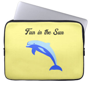 Glücklicher blauer Delfin, süße tropische Ozean-Ca Laptopschutzhülle