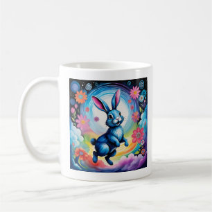 Glücklicher Blauer Hase Traum Freude Kaffeetasse