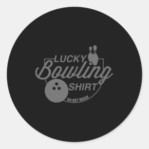 Glücklicher Bowling wascht kein Fun Zitat für Bowl Runder Aufkleber
