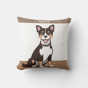 Glücklicher brauner Welpe Hund Kissen