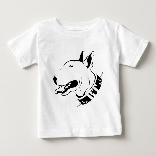 Glücklicher Bullterrier Baby T-shirt (Vorderseite)