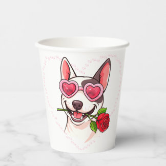 Glücklicher Bullterrier Pappbecher