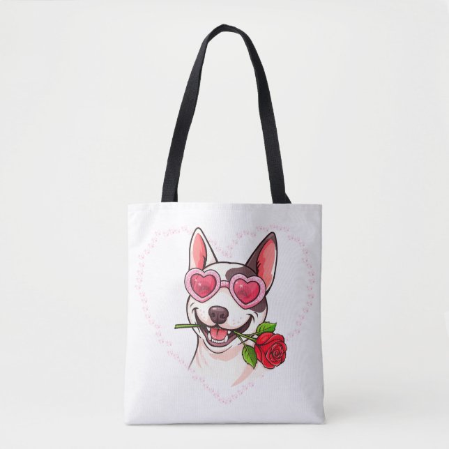 Glücklicher Bullterrier Tasche (Vorderseite)