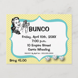 Glücklicher Bunco-Spieler Postkarte von Artinspire