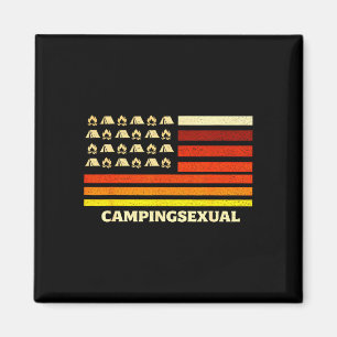 Glücklicher Camper Camping-Leben Retro-Flagge Zelt Magnet