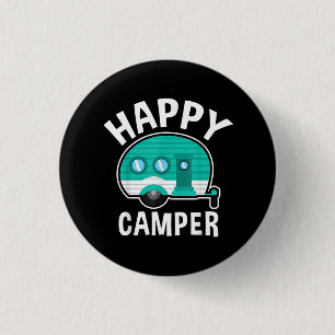 Glücklicher Camper Campingwagen Wohnwagen Lustiger Button