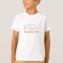 glücklicher Camper. Individuelle Name Kids T - Shi