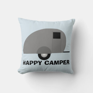 Glücklicher Camper Kissen, Camper Anhänger Kissen