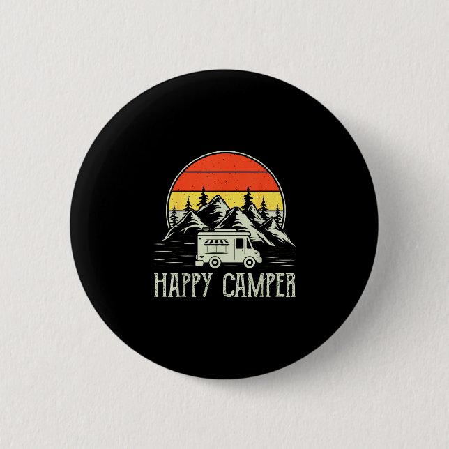 Glücklicher Camper Kleinkind Junge lustig vintage  Button (Vorderseite)