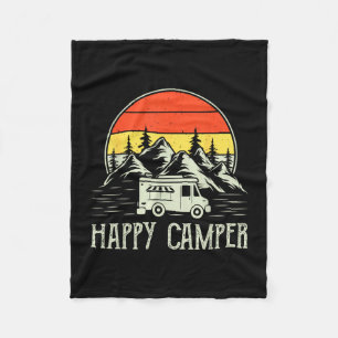 Glücklicher Camper Kleinkind Junge lustig vintage  Fleecedecke