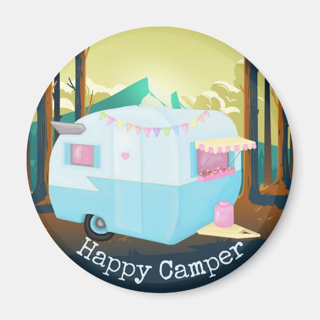 Glücklicher Camper Magnet (Vorne)